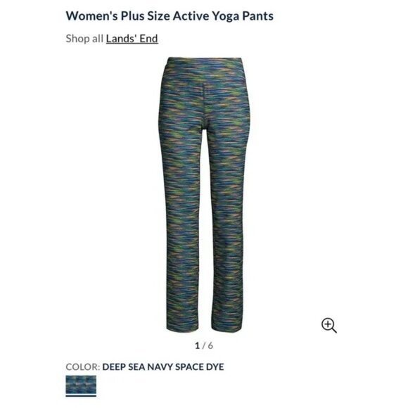 Land’s End Active Yoga Pants Space Dye Navy Sz L (14/16) - Picture 10 of 10